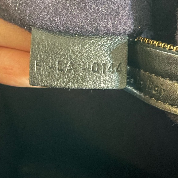 Celine Phantom Luggage Tote Navy Felt Black Leather Bag - Picture 4 of 12